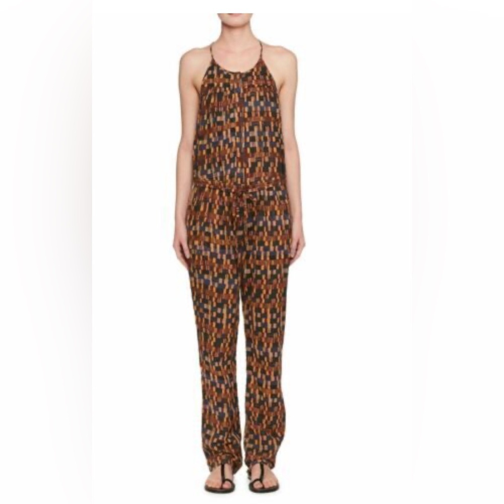 Isabel Marant Size 36 Black and Brown Geometric Jumpsuit